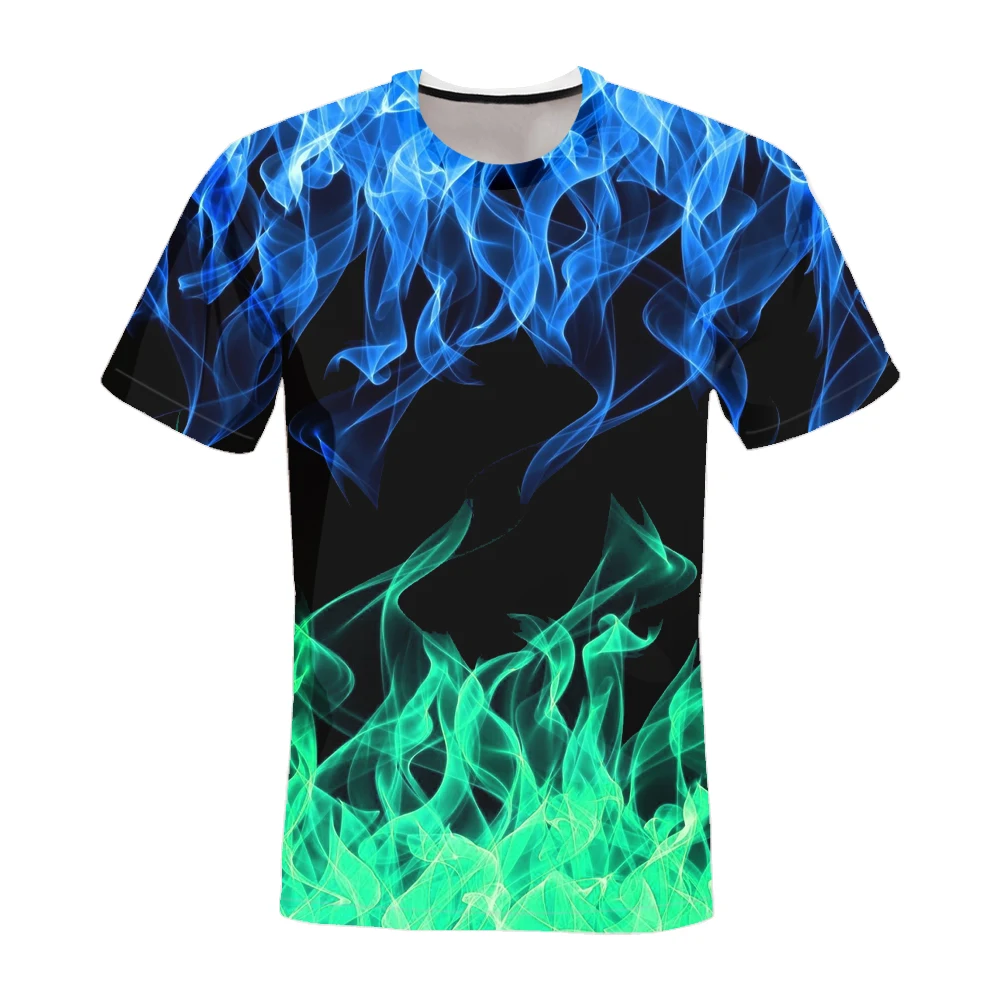 2021 Summer T-shirt Flame 3D Printed Top High Quality Fashion Casual Mens New With Round Neck Short Sleeve Blue Green Red Purple
2021 Summer T-shirt Flame 3D Printed Top High Quality Fashion Casual Mens New With Round Neck Short Sleeve Blue Green Red Purple