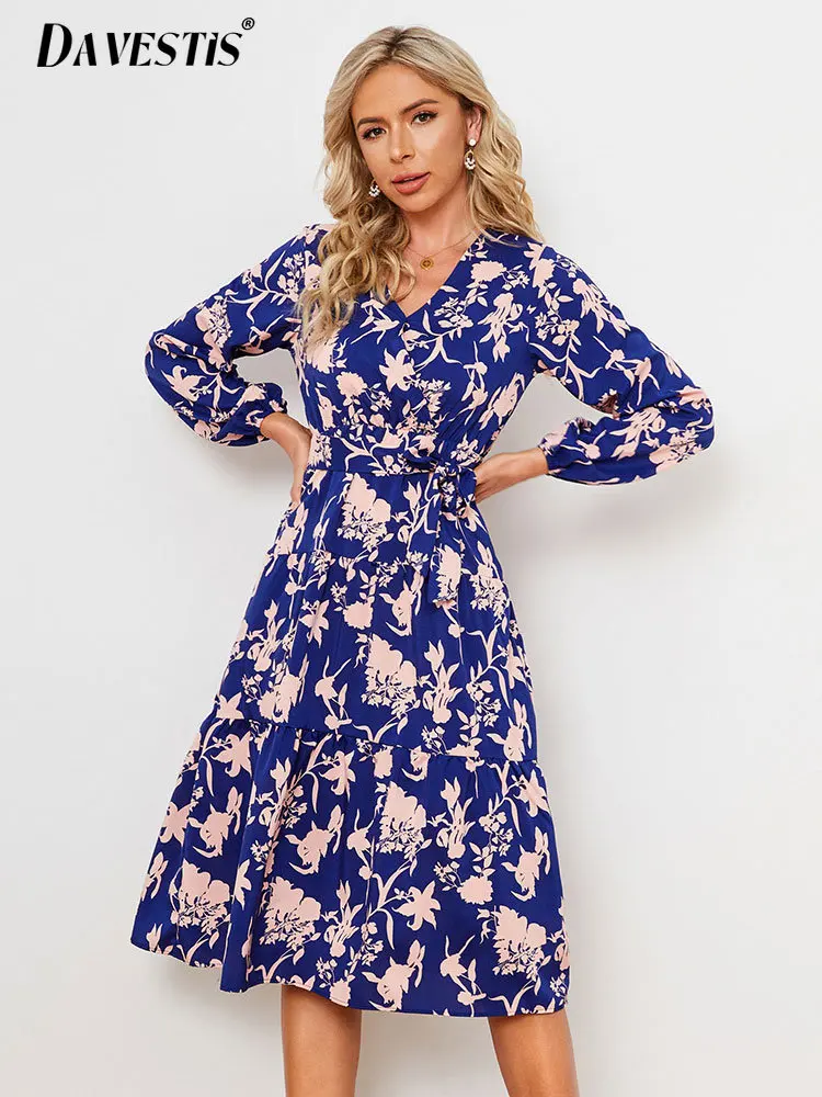 Floral Dress Women's 2023 Spring Summer Casual Fashion Tie Waist Slimming Midi Dresses for Women's Loose Long-sleeved Dress
Floral Dress Women's 2023 Spring Summer Casual Fashion Tie Waist Slimming Midi Dresses for Women's Loose Long-sleeved Dress