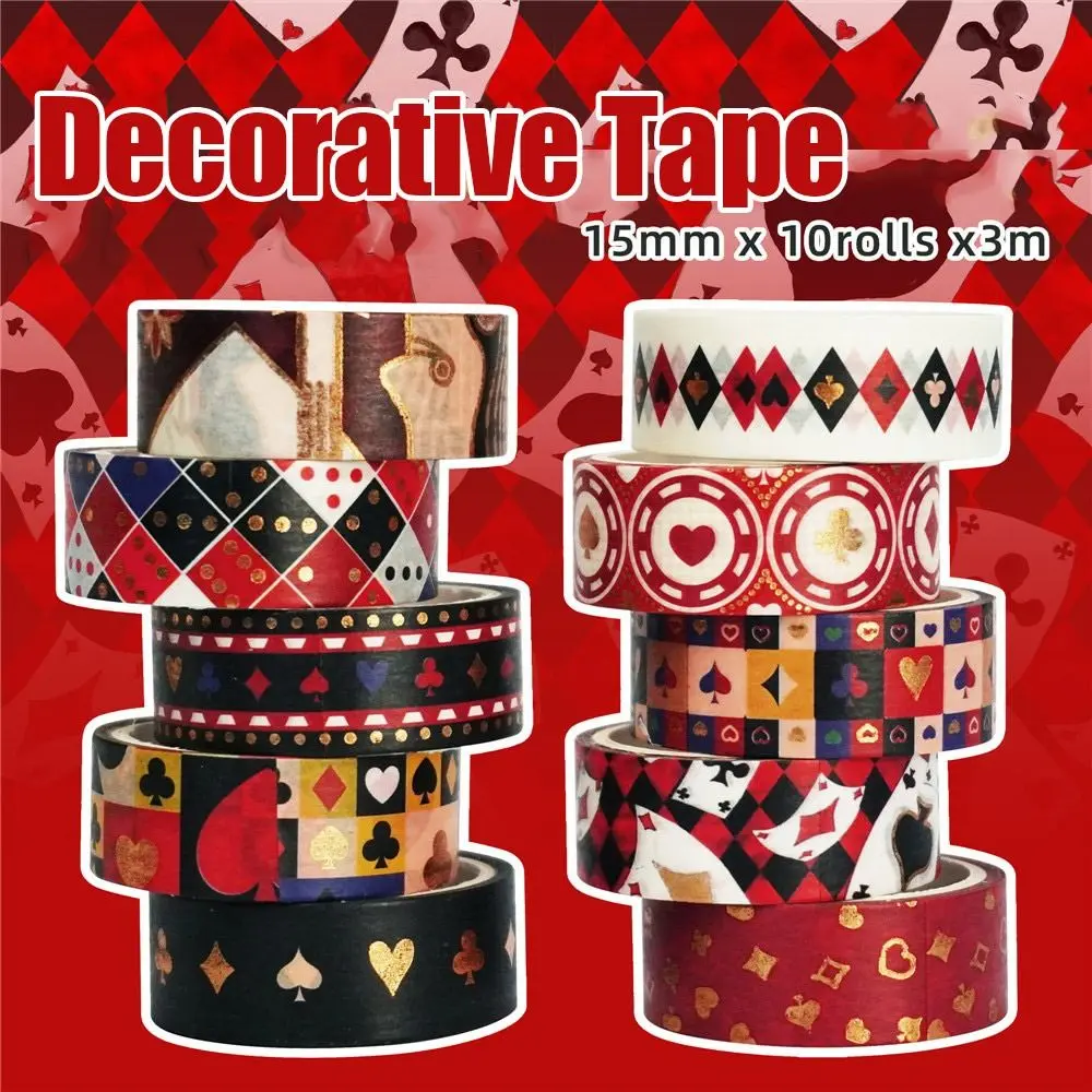10Roll Fashion Playing Cards Scrapbooking Hand Account Decorative Tape Paper Tape Stickers Stationery
10Roll Fashion Playing Cards Scrapbooking Hand Account Decorative Tape Paper Tape Stickers Stationery