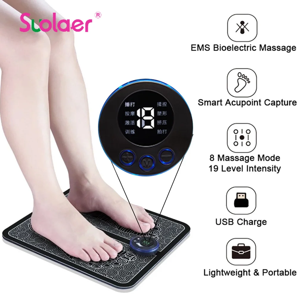 EMS Foot Massage Mat 8 Modes Electric Feet Massage USB Rechargeable Leg Muscle Stimulator Remote Control for Home and Office Use
EMS Foot Massage Mat 8 Modes Electric Feet Massage USB Rechargeable Leg Muscle Stimulator Remote Control for Home and Office Use