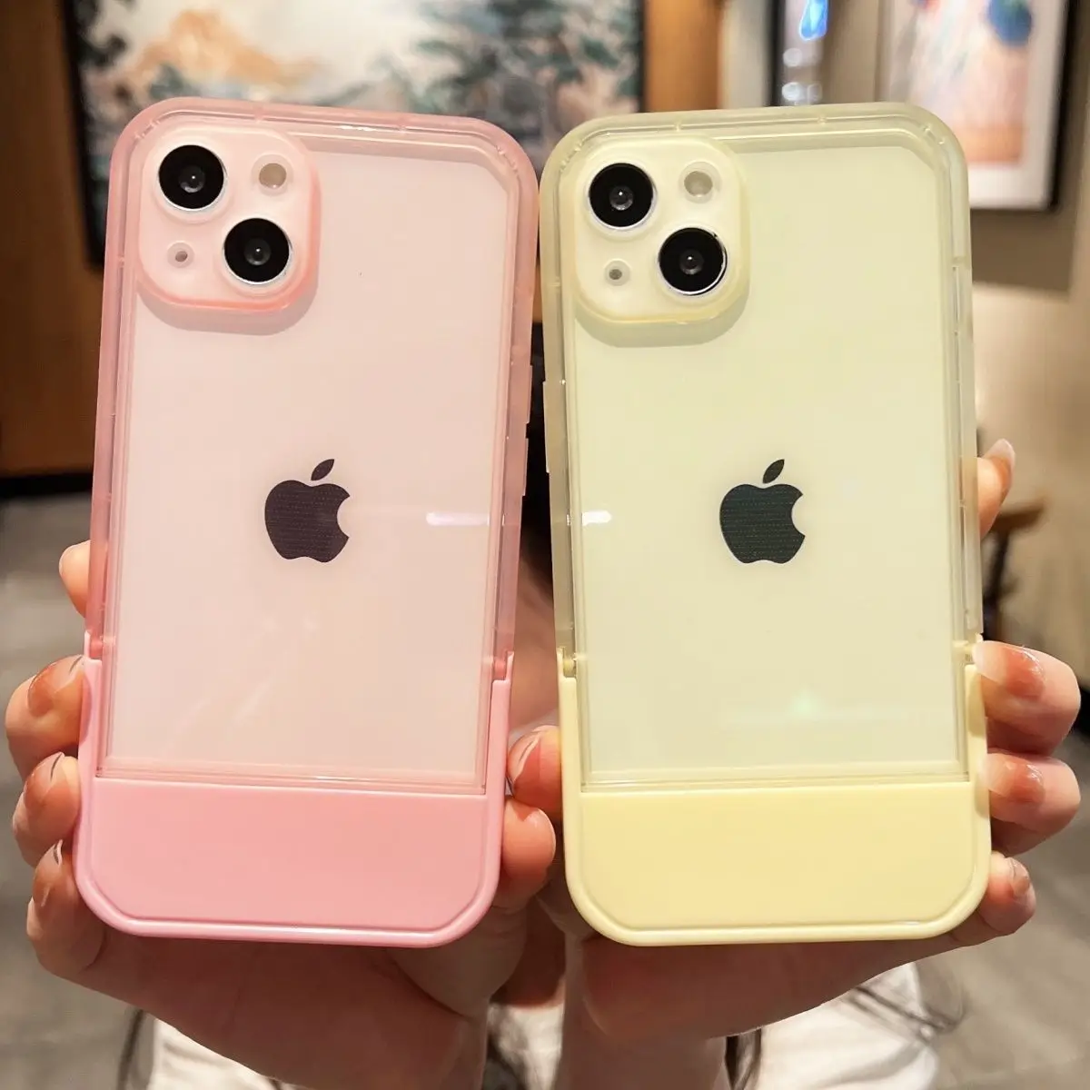 Stand Bracket Transparent Silicone Cases For iPhone 14 13 12 11 Pro Max 7 8 Plus XS XR SE3 2 CLuxury Holder Lear Soft Full Cover
Stand Bracket Transparent Silicone Cases For iPhone 14 13 12 11 Pro Max 7 8 Plus XS XR SE3 2 CLuxury Holder Lear Soft Full Cover