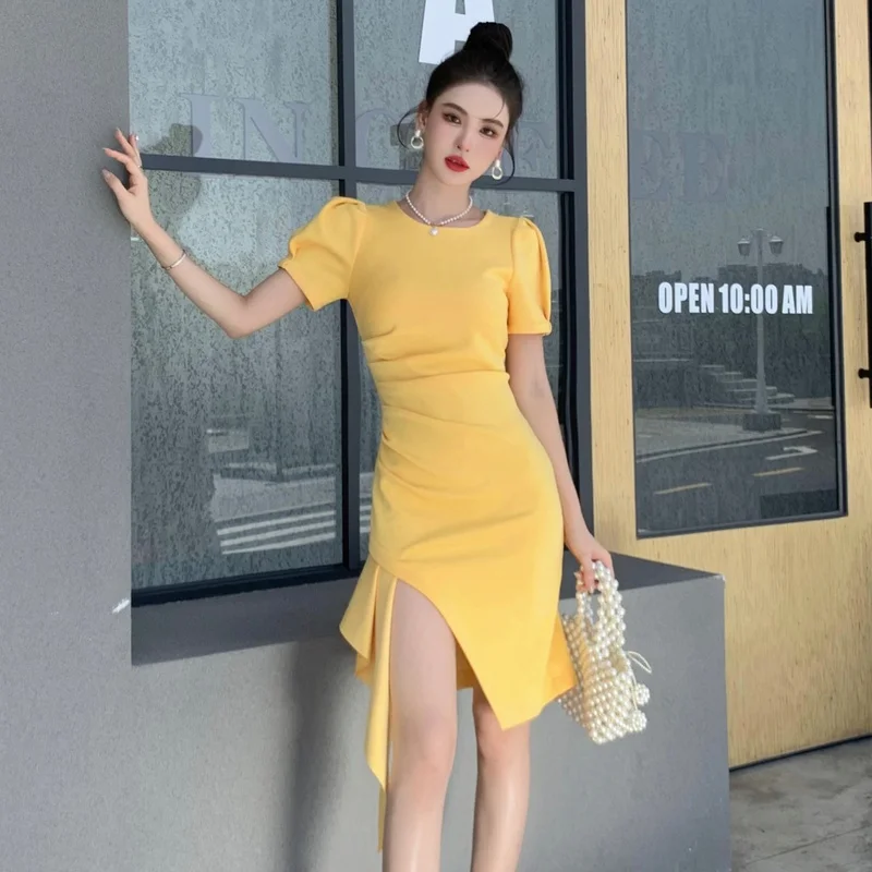 COIGARSAM Women's Summer Dress 2022 New Puff Sleeve Light Yellow Black Dresses Dropshipping
COIGARSAM Women's Summer Dress 2022 New Puff Sleeve Light Yellow Black Dresses Dropshipping