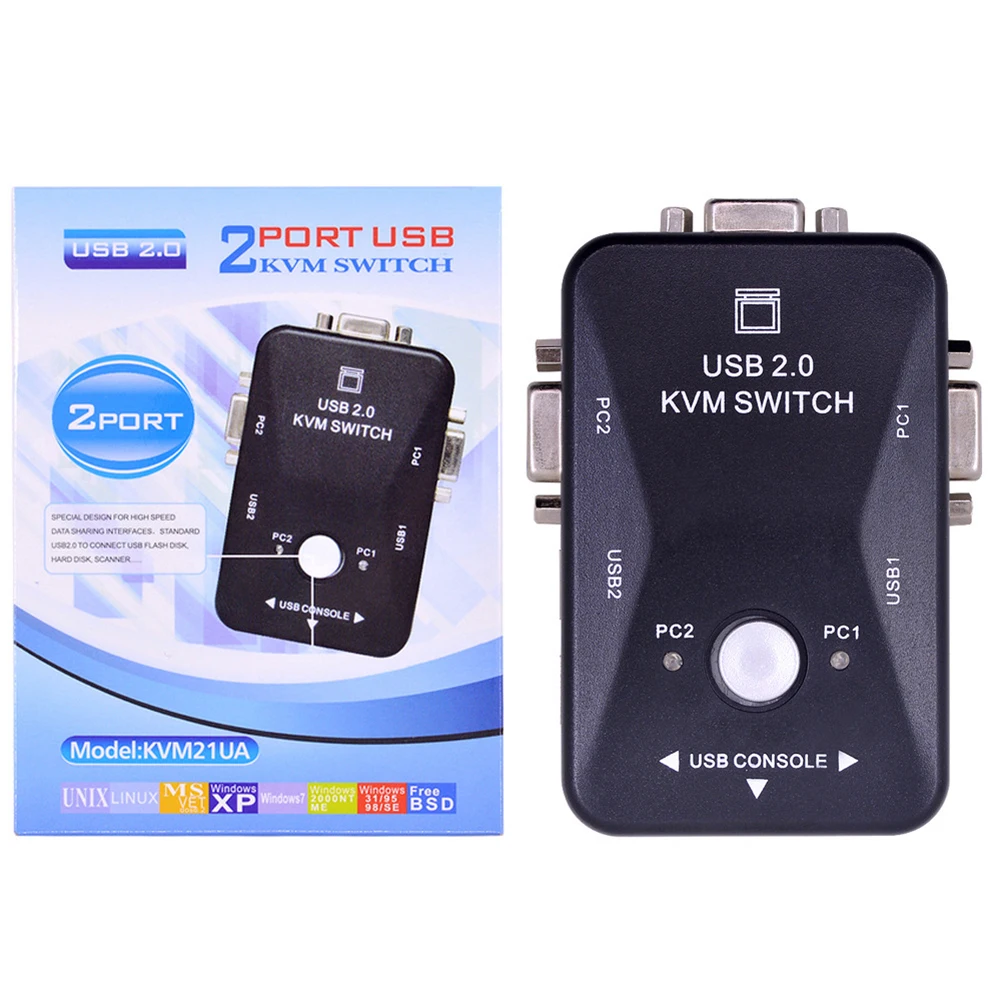 Разветвитель VGA с USB 2,0, 2-портовый квм-переключатель, адаптер для клавиатуры, мышь, поддержка KVM-принтера для онлайн-игр и видеорегистратора
Разветвитель VGA с USB 2,0, 2-портовый квм-переключатель, адаптер для клавиатуры, мышь, поддержка KVM-принтера для онлайн-игр и видеорегистратора