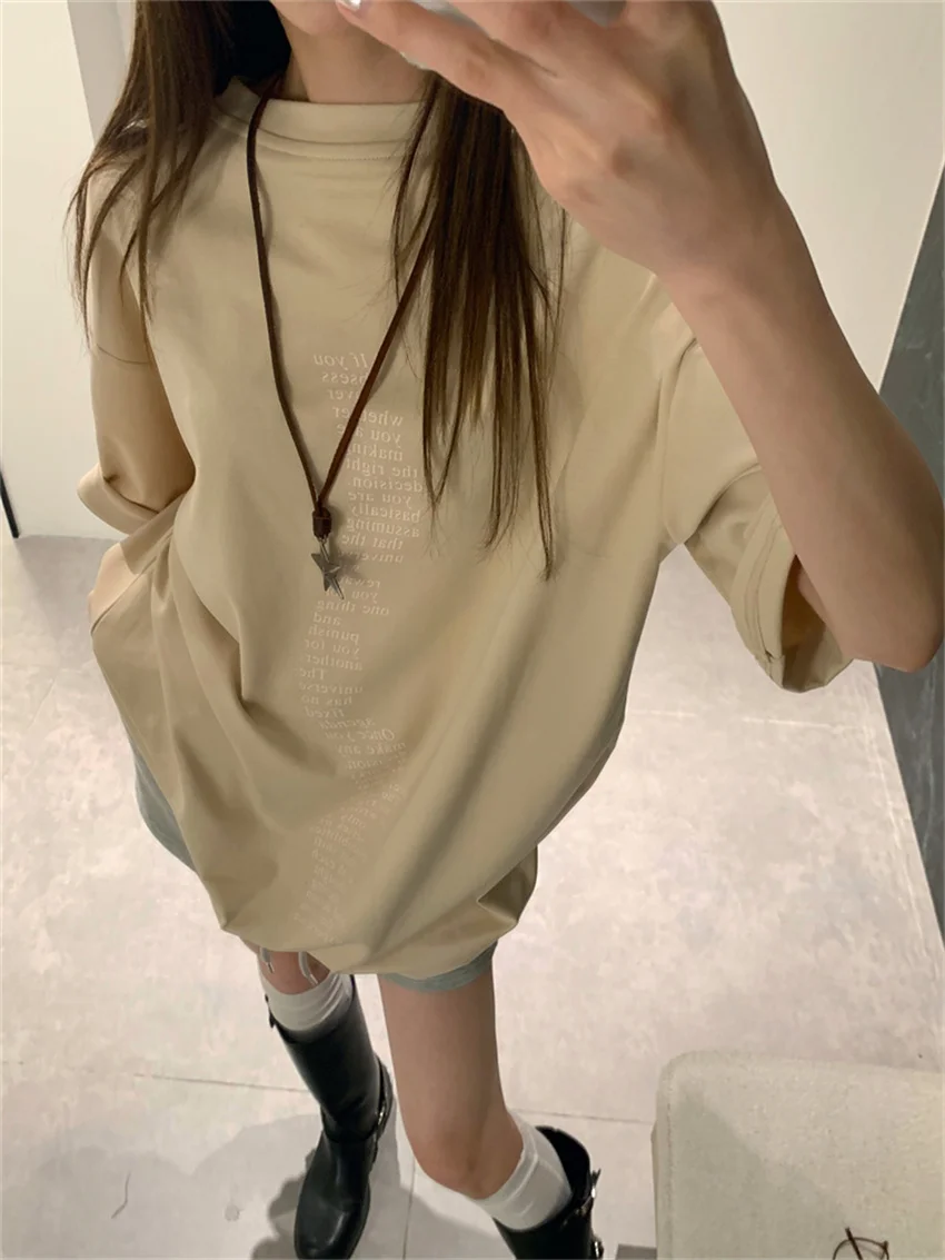 Футболка Alien Kitty Женская с коротким рукавом, милая универсальная Свободная Повседневная офисная рубашка с принтом, в стиле High Street, лето 2023 
Футболка Alien Kitty Женская с коротким рукавом, милая универсальная Свободная Повседневная офисная рубашка с принтом, в стиле High Street, лето 2023