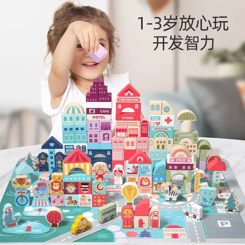 120 Pcs Colour Wooden Toys City Traffic Scenes Geometric Shape Assembled Building Blocks Early Educational Toys for Kids New
120 Pcs Colour Wooden Toys City Traffic Scenes Geometric Shape Assembled Building Blocks Early Educational Toys for Kids New
