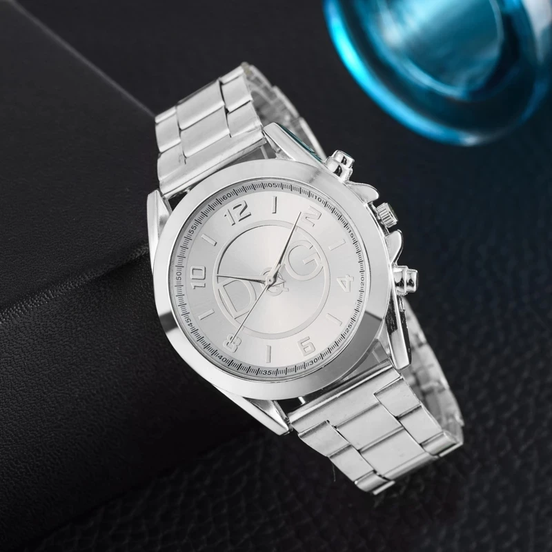 Часы наручные кварцевые для мужчин и женщин люксовые брендовые с браслетом из