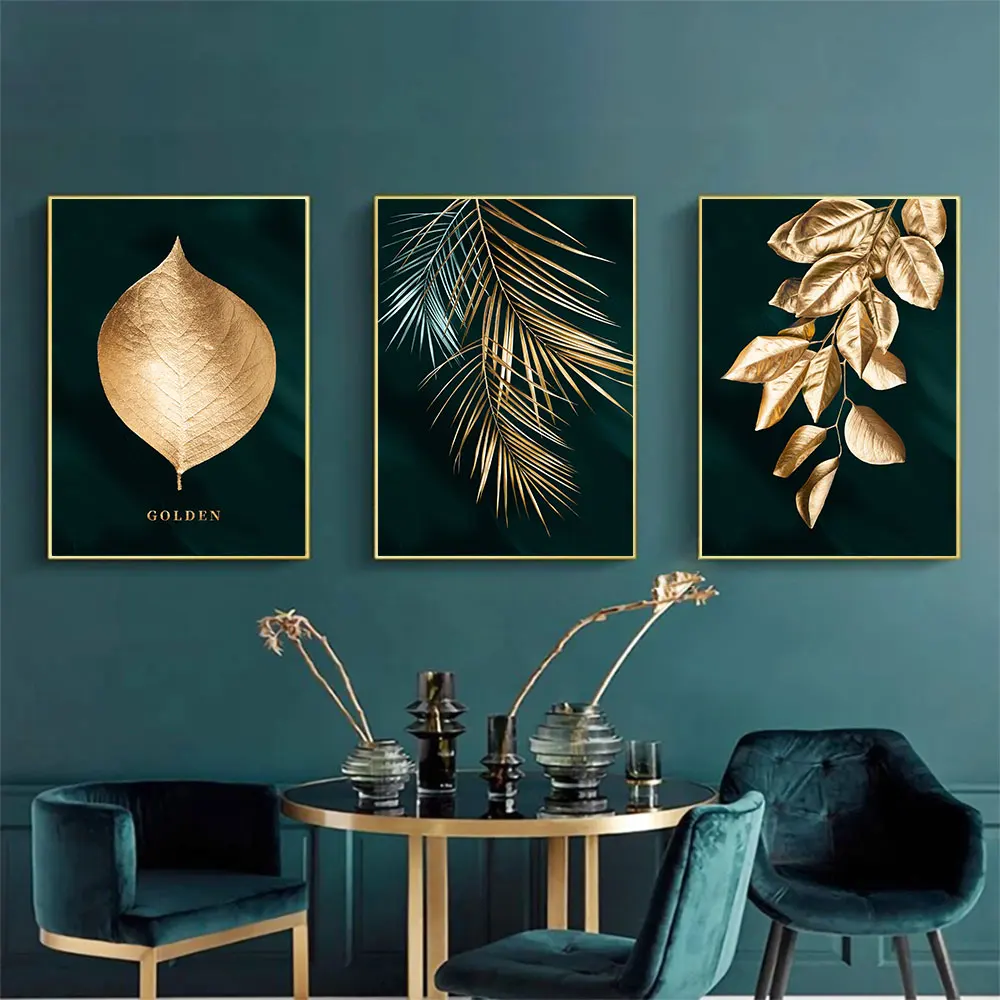Abstract Green Golden Leaves Plant Wall Art Poster Modern Leaf Canvas Painting Modern Luxury Picture Living Room Home Decoration
Abstract Green Golden Leaves Plant Wall Art Poster Modern Leaf Canvas Painting Modern Luxury Picture Living Room Home Decoration