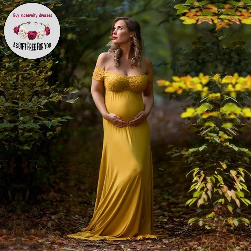 Women Off-Shoulder Pregnant Dress Lace Splicing Mercerized Cotton Short Sleeve Long Maternity Photography Props
Women Off-Shoulder Pregnant Dress Lace Splicing Mercerized Cotton Short Sleeve Long Maternity Photography Props
