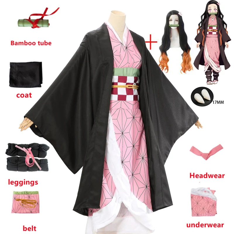 Anime Nezuko Cosplay Costume Demon Slayer Cosplay Kimetsu No Yaiba Kamado Kimono Uniform Tooth Nezuko Wig Halloween Clothes
Anime Nezuko Cosplay Costume Demon Slayer Cosplay Kimetsu No Yaiba Kamado Kimono Uniform Tooth Nezuko Wig Halloween Clothes