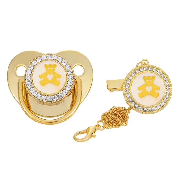 Cartoon Bear Baby Pacifier BPA Free Silicone Pacifier With Lids Pacifier Holder Clips Bling Rhinestones Baby Shower Gifts 3-12M
Cartoon Bear Baby Pacifier BPA Free Silicone Pacifier With Lids Pacifier Holder Clips Bling Rhinestones Baby Shower Gifts 3-12M