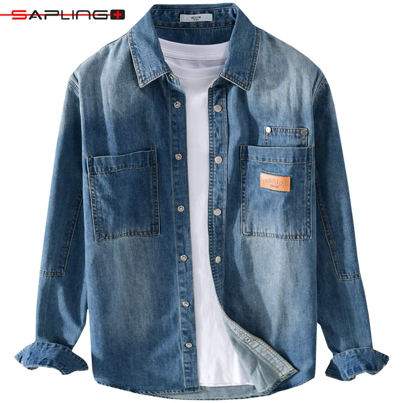Spring Autumn Men's Jean Top Fashion Retro Handsome Male Denim Shirt Loose Denim Jacket Boys Jacket Top Simple Denim Blue Shirts
Spring Autumn Men's Jean Top Fashion Retro Handsome Male Denim Shirt Loose Denim Jacket Boys Jacket Top Simple Denim Blue Shirts