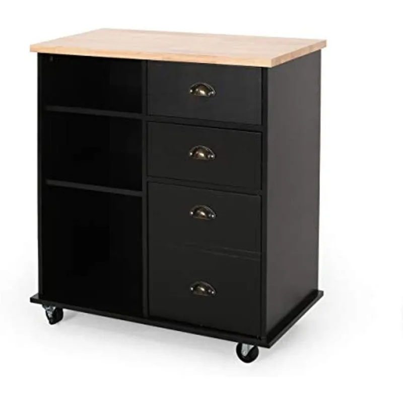 Современная Кухонная Тележка на колесиках, натуральная + черная
Современная Кухонная Тележка на колесиках, натуральная + черная