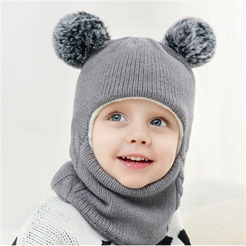 Cute Knitted Pompom Girls Winter Kids Caps New Bonnet Kid Baby Boy Girl Hooded scarf Caps Hat Winter Warm Knit Flap Cap Scarf
Cute Knitted Pompom Girls Winter Kids Caps New Bonnet Kid Baby Boy Girl Hooded scarf Caps Hat Winter Warm Knit Flap Cap Scarf