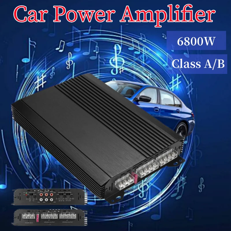

Car Audio MP6800W Class A/B Retrofit 4-channel Power Amplifier Can Be Connected to 4-door Speakers