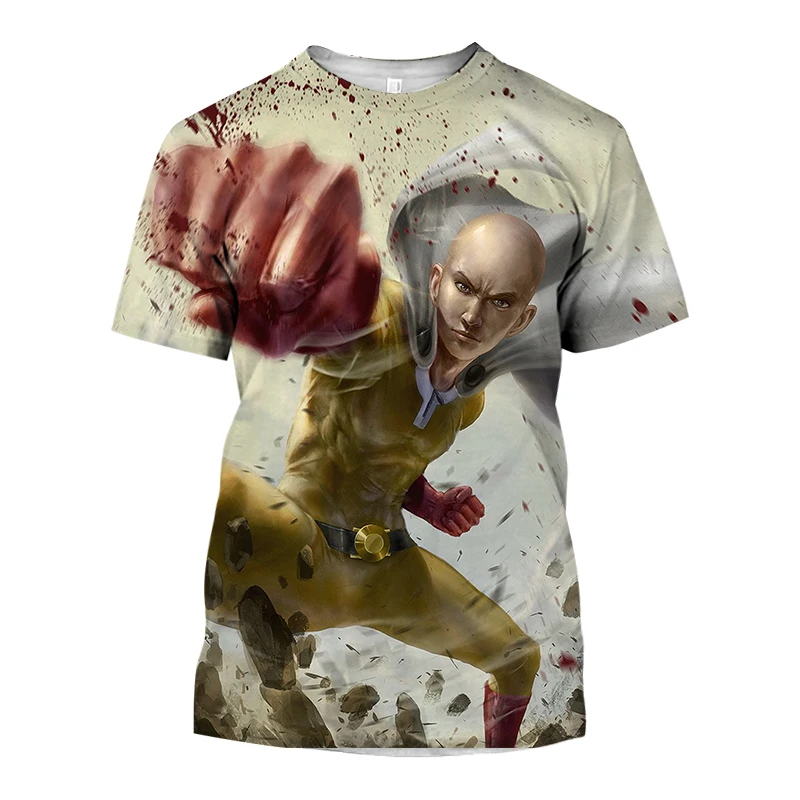 

Latest Animation One Punch Man 3D Print Men's T-shirt Summer Casual O Neck Short Sleeve Y2k Oversized T-shirt Men's Clothing Top