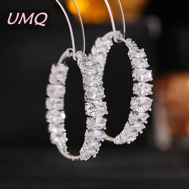 UMQ Luxury Silver Hoop Earrings for Women Round White Purple Cubic Zirconia Bride Wedding Earring Jewelry Woman Friend Gift Box
UMQ Luxury Silver Hoop Earrings for Women Round White Purple Cubic Zirconia Bride Wedding Earring Jewelry Woman Friend Gift Box