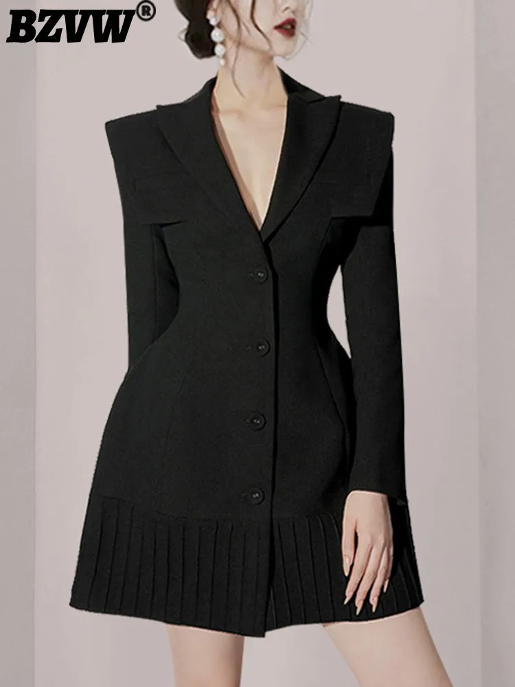 BZVW Temperament Office Lady Blazers Dresses Women's 2023 Autumn Fashion New A-line Folds Hem Design Suit Dress Female 25X2465
BZVW Temperament Office Lady Blazers Dresses Women's 2023 Autumn Fashion New A-line Folds Hem Design Suit Dress Female 25X2465