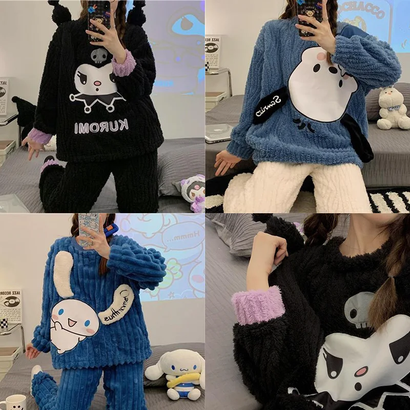 Sanrio koomi фланелевые пижамы Cinnamoroll Pochacco Kawaii с рисунком из мультфильма зимняя плюшевая Студенческая одежда для общежития домашняя одежда для улицы
Sanrio koomi фланелевые пижамы Cinnamoroll Pochacco Kawaii с рисунком из мультфильма зимняя плюшевая Студенческая одежда для общежития домашняя одежда для улицы