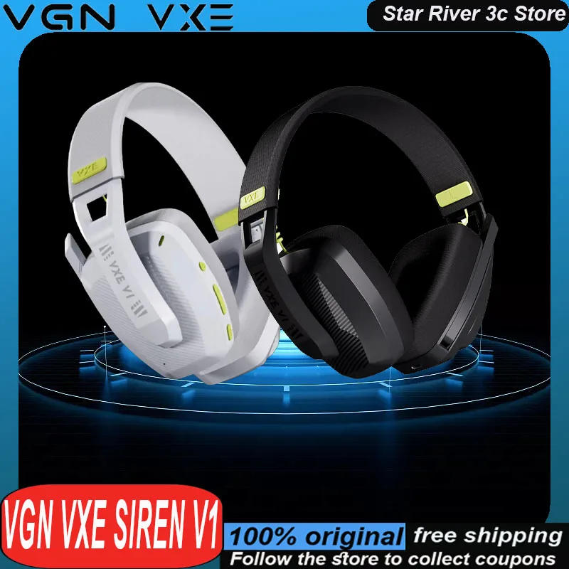 Игровые наушники Vgn Vxe Siren V1 двойной режим 2 4 г Bluetooth 5 3 легкая гарнитура с
