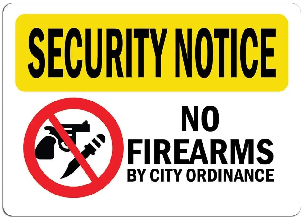 Outdoor Yard Safety Sign Aluminum Sign 1Security Notice No Firearms by City Bilingual,Bar Kitchen Gifts Garage Drinking
Outdoor Yard Safety Sign Aluminum Sign 1Security Notice No Firearms by City Bilingual,Bar Kitchen Gifts Garage Drinking