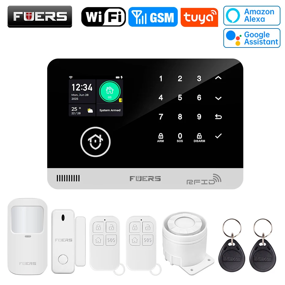 Беспроводная Система Сигнализации FUERS Tuya Smart WiFi GSM Для Дома, 433 МГц, С Датчиками Двери И Движения, Защита От Кражи
Беспроводная Система Сигнализации FUERS Tuya Smart WiFi GSM Для Дома, 433 МГц, С Датчиками Двери И Движения, Защита От Кражи