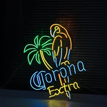 Custom Made Neon Sign Wall Parrots on Vacation LED Light Flex Neon Handmade Beer Bar Shop Logo Pub Store Club Nightclub Decor