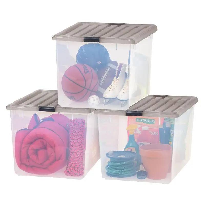 

Stack and Pull Plastic Storage Bin, 3pk, 144qt - Stackable Convenience
