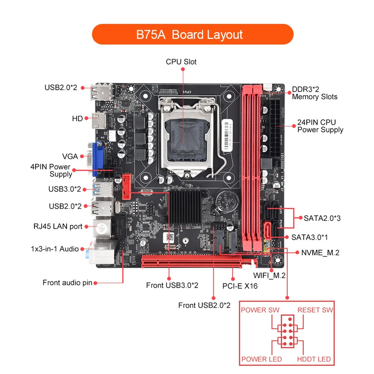 Материнская плата B75A (B75) LGA1155 2XDDR3 + I3 2120 ЦП + комплект термопасты поддержка NVME M.2 + WIFI интерфейс M.2 USB3.0 SATA3.0
Материнская плата B75A (B75) LGA1155 2XDDR3 + I3 2120 ЦП + комплект термопасты поддержка NVME M.2 + WIFI интерфейс M.2 USB3.0 SATA3.0