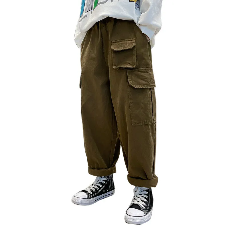 Teenage Boys Pocket Cargo Pants Cotton Korean Casual Loose Sweatpants Spring Autumn Children's Sport Trousers Clothing 5-14Years
Teenage Boys Pocket Cargo Pants Cotton Korean Casual Loose Sweatpants Spring Autumn Children's Sport Trousers Clothing 5-14Years