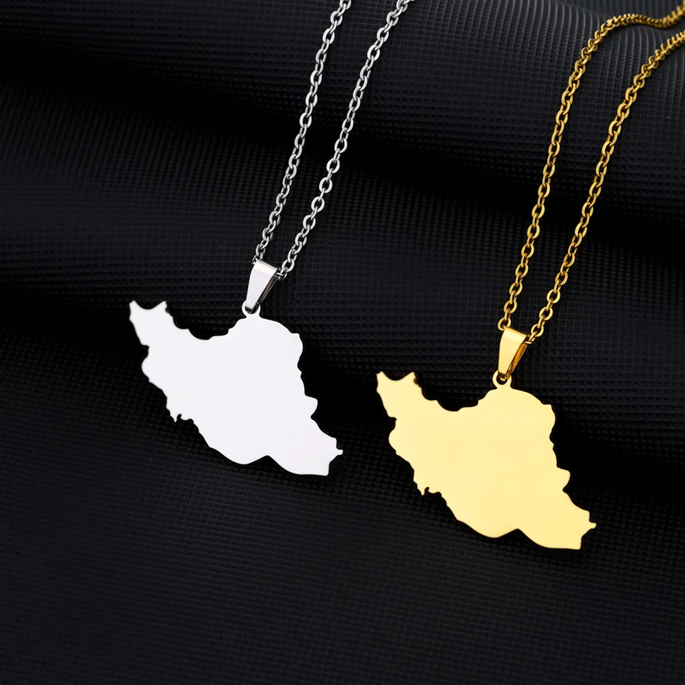 Glossy Stainless Steel Iran Map Pendants Necklaces For Women Men Gold Color Iran Chain Necklace Fashion Jewelry free shipping 
Glossy Stainless Steel Iran Map Pendants Necklaces For Women Men Gold Color Iran Chain Necklace Fashion Jewelry free shipping
