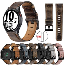 Retro Leather strap for Samsung Galaxy watch 4/classic/5/5 pro/Active 2 40mm 44mm 20mm 22mm bracelet Huawei Gt 3-pro-2-2e band