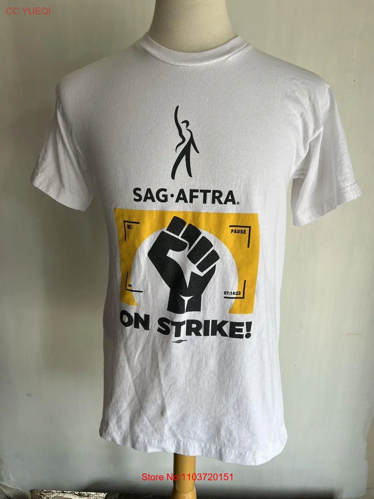 SAG • AFTRA ON STRIKE! (2023) футболка с изображением движения и телевидением размер S/M