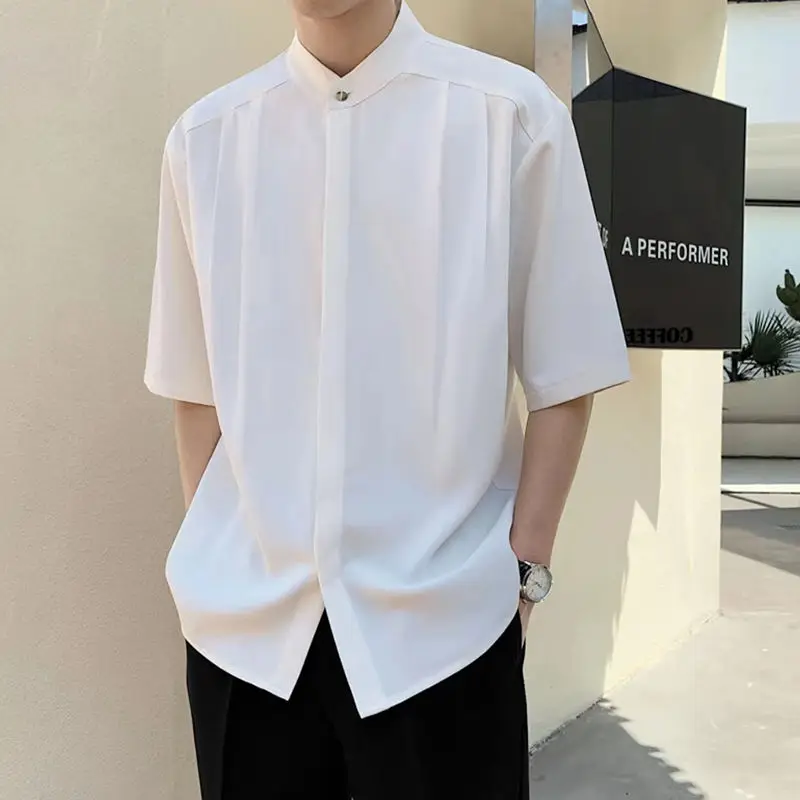 Men Shirts Casual Business Blouses Summer Korean Fashion Baggy Short Sleeves Top Solid Simple Vintage Streetwear Man Y2K Clothes
Men Shirts Casual Business Blouses Summer Korean Fashion Baggy Short Sleeves Top Solid Simple Vintage Streetwear Man Y2K Clothes