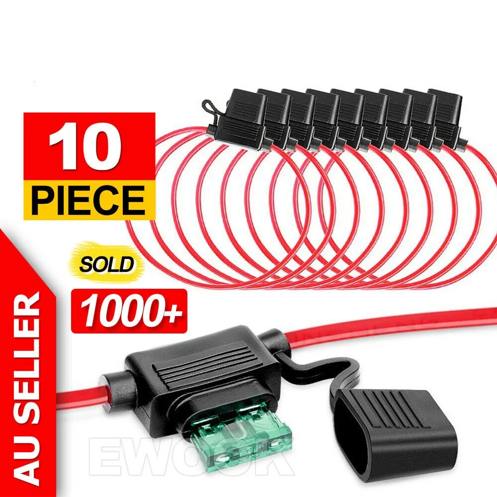 10Pcs 12V 40A Standard Blade Inline Fuse Holder with Water Proof Dustproof Cover
10Pcs 12V 40A Standard Blade Inline Fuse Holder with Water Proof Dustproof Cover