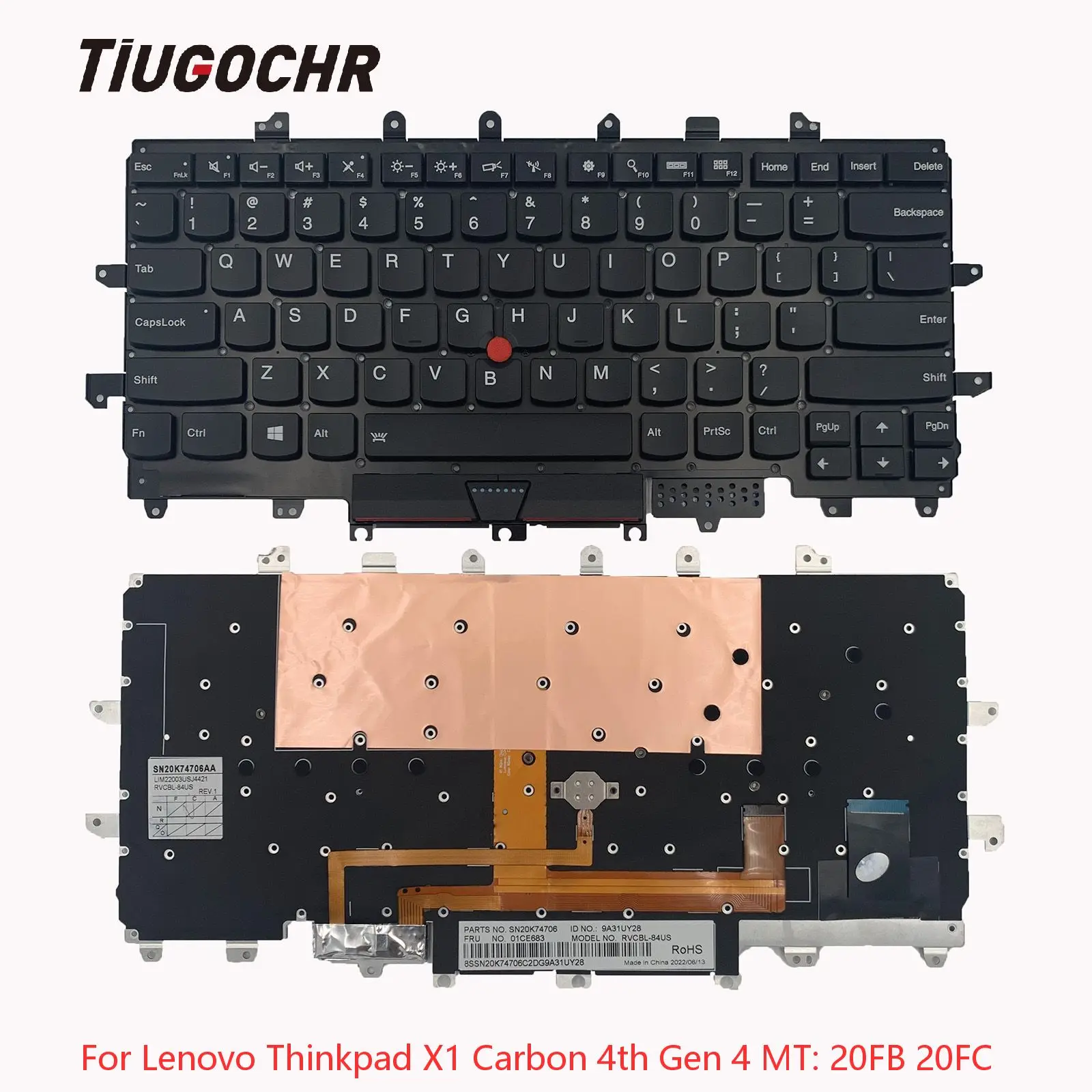 

New Laptop Keyboard for Lenovo Thinkpad X1 Carbon 4th Gen 4 MT: 20FB 20FC Backlight Keyboard X1C 2016 US English