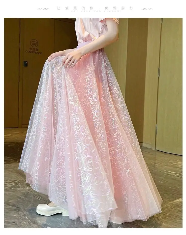 360 degree dance printed long dress princess mesh half length skirt, high waisted girl spring and summer slim fairy A-line skirt
360 degree dance printed long dress princess mesh half length skirt, high waisted girl spring and summer slim fairy A-line skirt