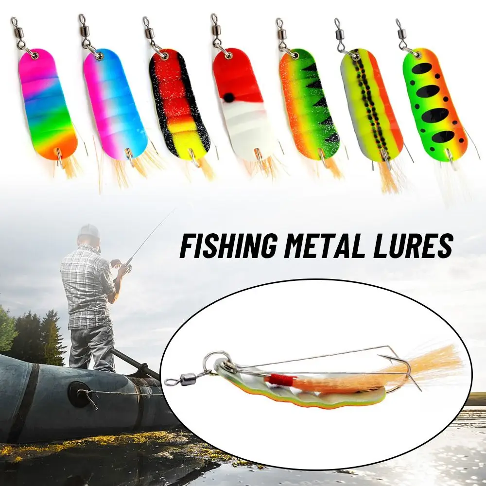 

trout Prevent bottom hanging Sequins Noise Paillette Crank Bait Feather Treble Hook Fishing Metal Lures Spoon Spinner