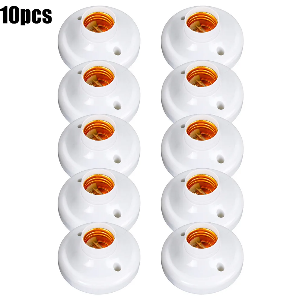 10Pcs E27 LED Light Bulb Holder Base Fitting Screw Cap Round Light Socket White Lamp Fixing Adapter Lighting Accessories
10Pcs E27 LED Light Bulb Holder Base Fitting Screw Cap Round Light Socket White Lamp Fixing Adapter Lighting Accessories