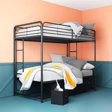 Mainstays Twin over Twin Metal Bunk Bed with Storage Bins, Black bed frame furniture bedroom