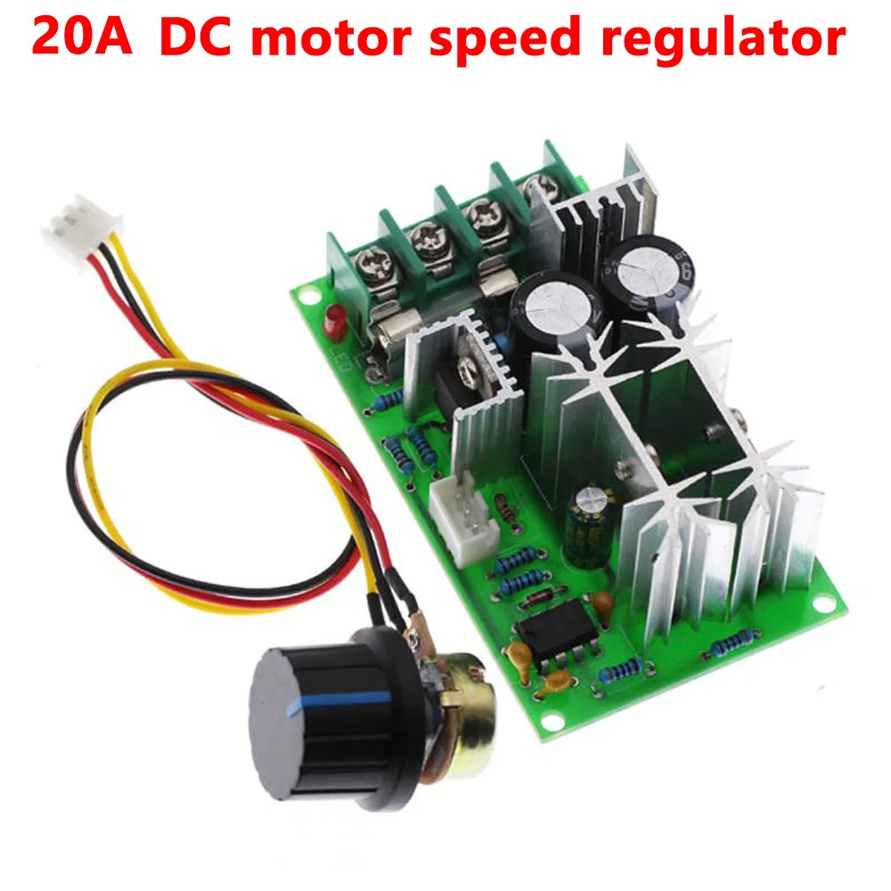 

1pcs DC10-60V DC motor speed regulator 12V 24V 36V 48V High power drive module PWM Motor speed controller 20A current Connector