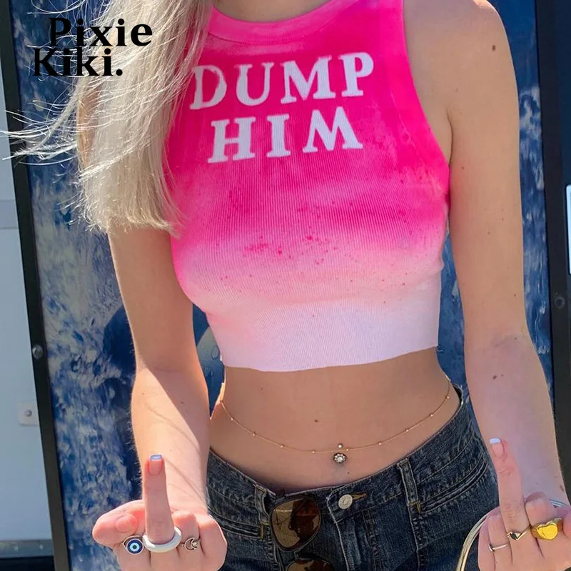 Летние топы PixieKiki Y2k, розовая футболка с принтом букв, уличная одежда 90-х годов, наряды для женщин, милые укороченные майки
Летние топы PixieKiki Y2k, розовая футболка с принтом букв, уличная одежда 90-х годов, наряды для женщин, милые укороченные майки