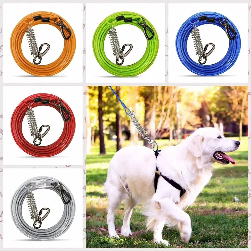 Stainless Steel Dog Tie Out Cable Glue Coating Double-ended Dog Running Rope Adjustable with Spring Pet Supplies
Stainless Steel Dog Tie Out Cable Glue Coating Double-ended Dog Running Rope Adjustable with Spring Pet Supplies