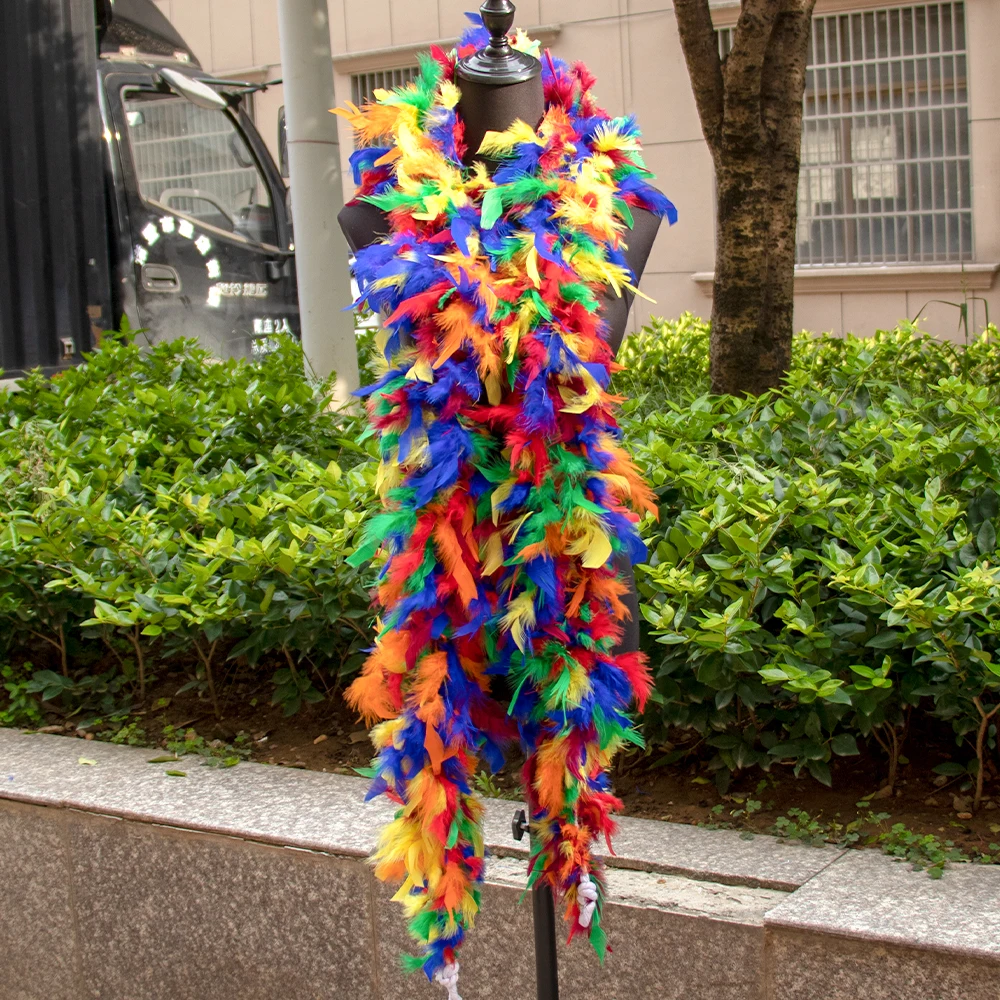 60 90 130Grams Mixed Color Turkey Feather Boa for Stage Show Clothes Custom 2meter Marabou Plumage Diy Wedding Decor Skirt Craft
60 90 130Grams Mixed Color Turkey Feather Boa for Stage Show Clothes Custom 2meter Marabou Plumage Diy Wedding Decor Skirt Craft