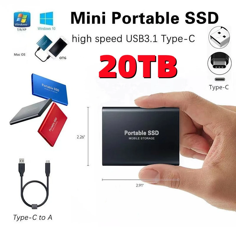 SSD Mobile Solid State Drive 16TB 1T Storage Device Hard Drive Computer Portable USB 3.0 Mobile Hard Drives Solid State Disk
SSD Mobile Solid State Drive 16TB 1T Storage Device Hard Drive Computer Portable USB 3.0 Mobile Hard Drives Solid State Disk