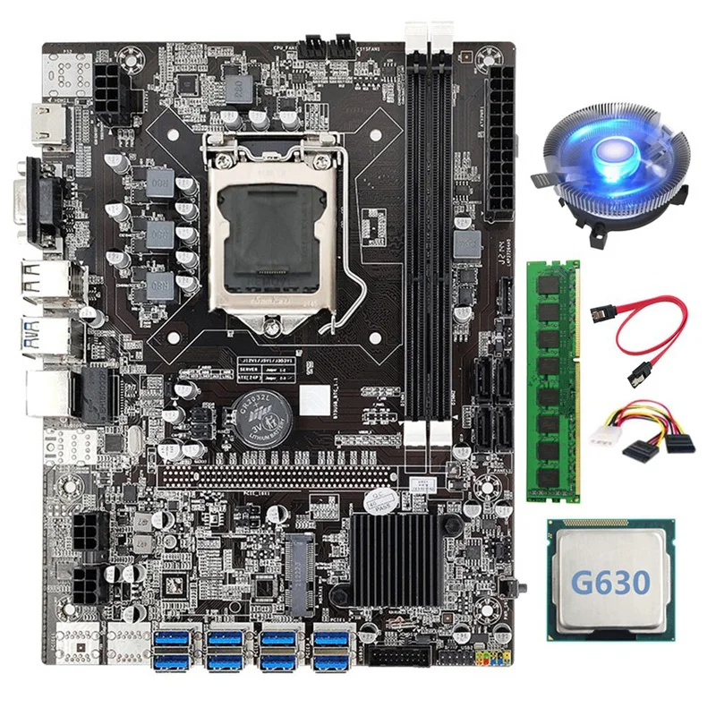 B75 BTC Mining Motherboard+SATA Cable+DDR3 4GB 1333Mhz RAM LGA1155 8XPCIE USB Adapter B75 USB BTC Miner Motherboard
B75 BTC Mining Motherboard+SATA Cable+DDR3 4GB 1333Mhz RAM LGA1155 8XPCIE USB Adapter B75 USB BTC Miner Motherboard