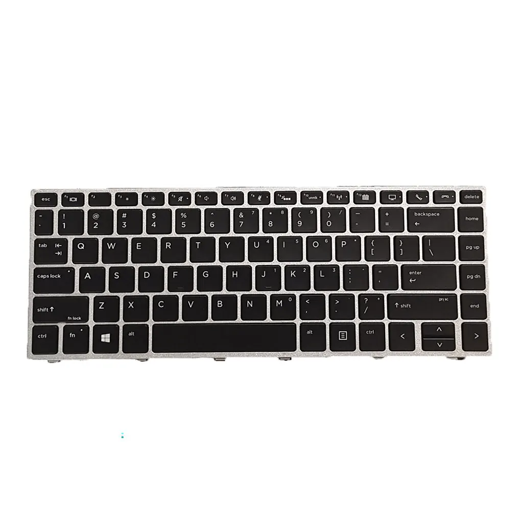 

Laptop Keyboards with Backlit No Pointer Keypad Silver Frame Anti-slide Input Device Replacement for HP Elitbook 840G5
