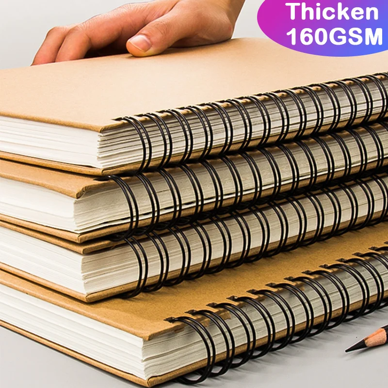 Art Sketchbook Spiral Notebook 160GSM Kraft Paper School Supplies Pencil a5 drawing notepad journal notebook bullet
Art Sketchbook Spiral Notebook 160GSM Kraft Paper School Supplies Pencil a5 drawing notepad journal notebook bullet