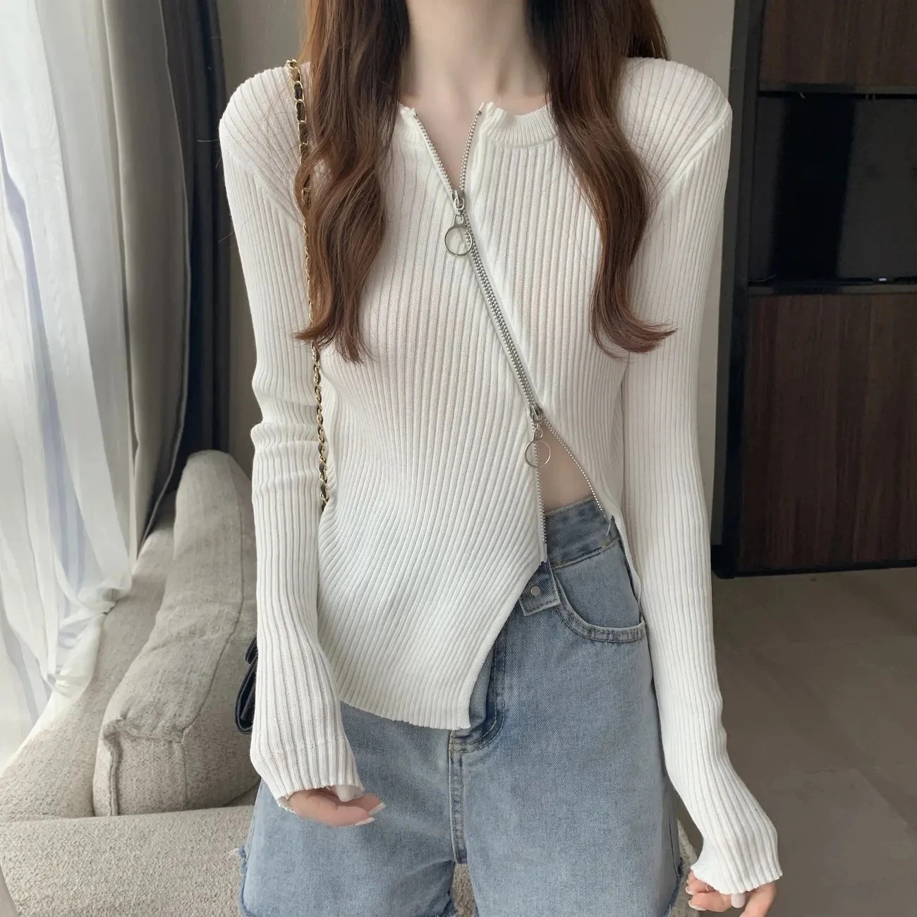 Two Way Cardigans Korean Fashion Sweater Woman 2023 Long Sleeve Knit Cardigan Vintage Zipper Top Coat Black Tricot Y2K knitwears
Two Way Cardigans Korean Fashion Sweater Woman 2023 Long Sleeve Knit Cardigan Vintage Zipper Top Coat Black Tricot Y2K knitwears