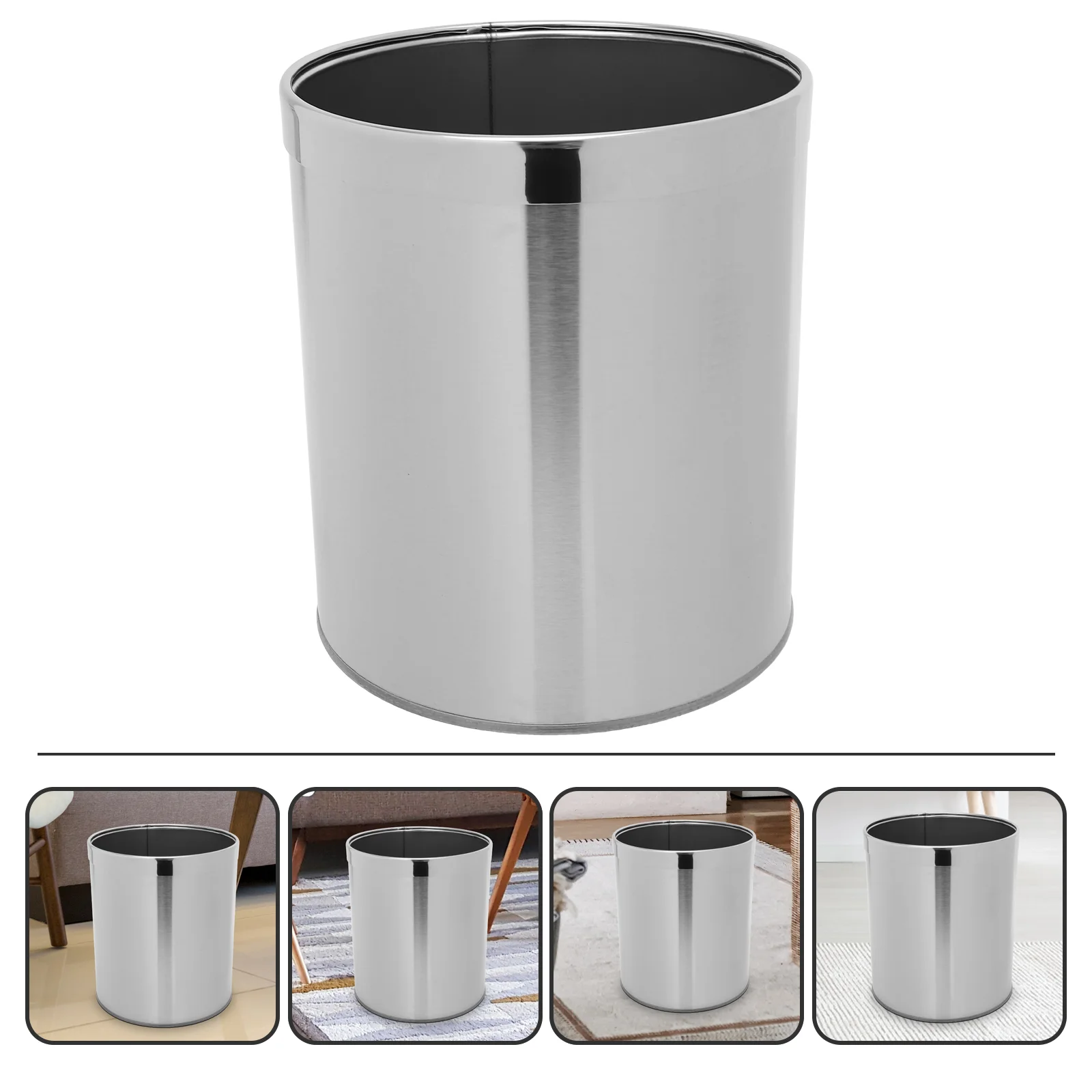 Office Trash Bin Bathroom Can Bedroom Trashcan Metal for Stainless Steel Garbage
Office Trash Bin Bathroom Can Bedroom Trashcan Metal for Stainless Steel Garbage