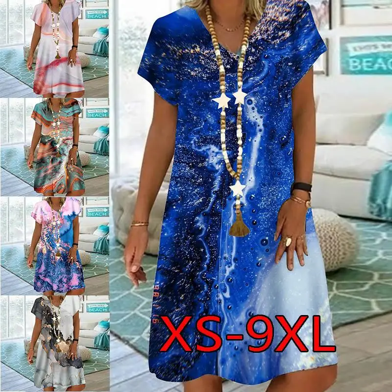 Fashion Print Party Dress Women's New Sexy Summer Casual V-Neck Elegant Oversized Loose Short Sleeve Dress XS-8XL
Fashion Print Party Dress Women's New Sexy Summer Casual V-Neck Elegant Oversized Loose Short Sleeve Dress XS-8XL